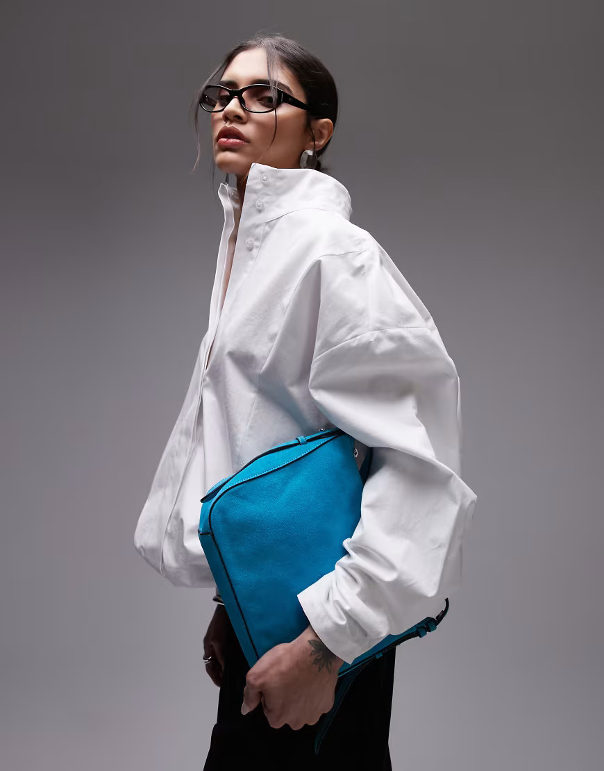 ASOS DESIGN funnel neck sports shirt in white | ASOS (Global)