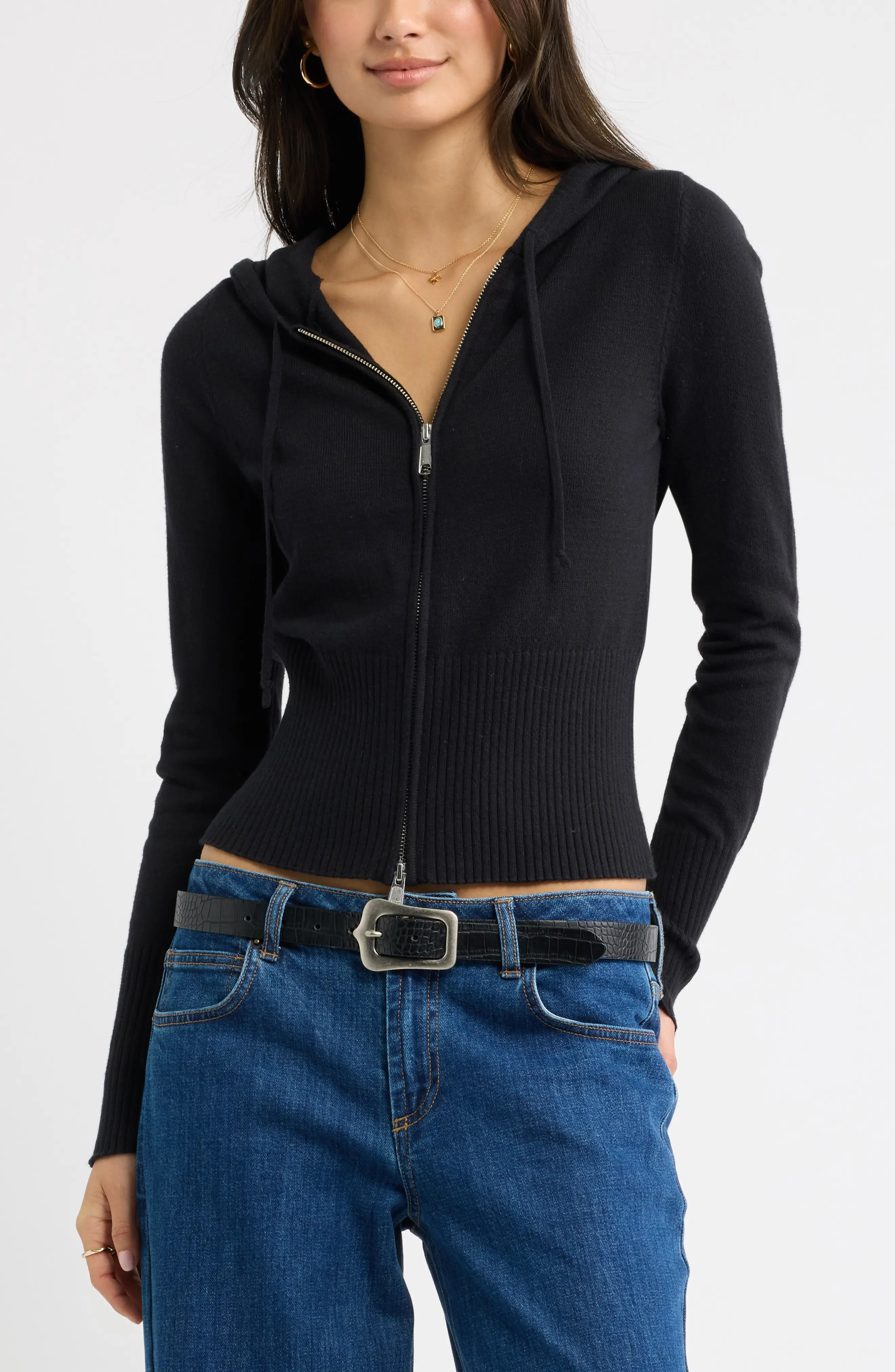BP. Fitted Cotton Blend Hoodie (Women) | Nordstrom | Nordstrom
