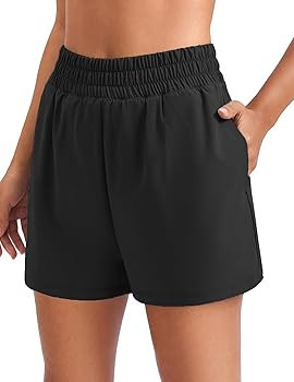 PINSPARK Women's 2 in 1 Running Shorts Quick Dry 3" Athletic Shorts High Waisted Workout Shorts w... | Amazon (US)