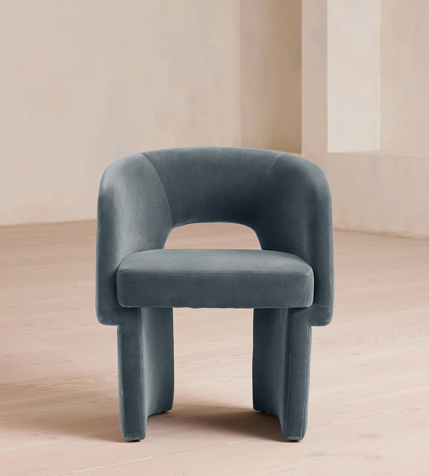 Morrell Dining Chair, Velvet, Grey Blue, US | Soho Home Ltd