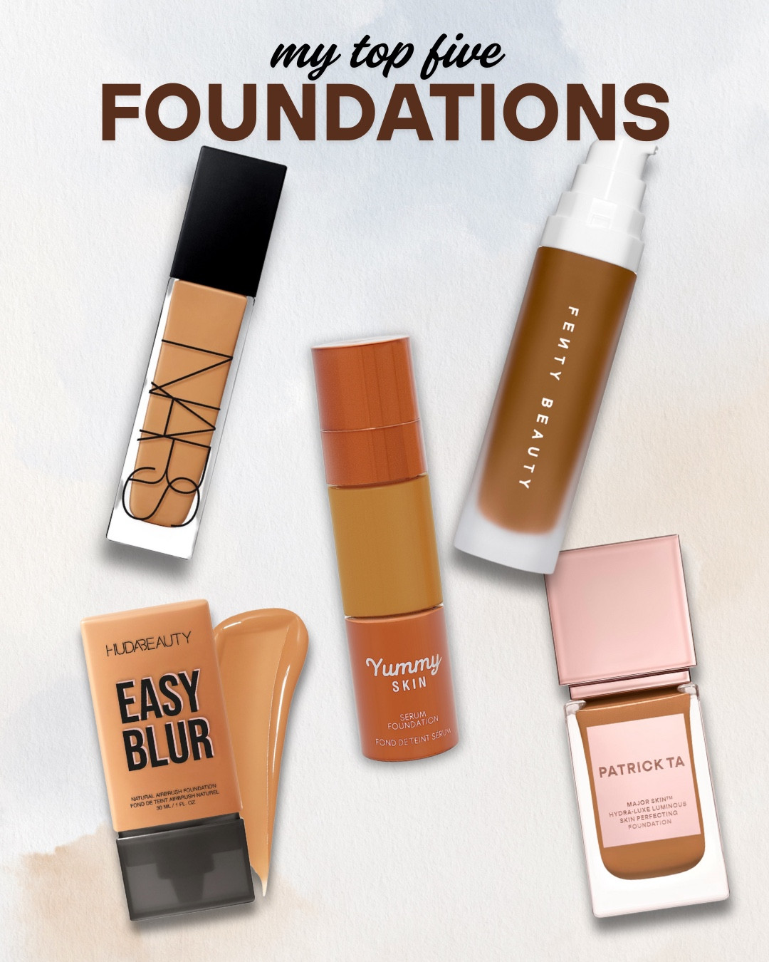 If you’ve got normal to dry skin and deal with excessive nose sweating (hyperhidrosis) like me, these are my top 5 foundations that stay put, feel good, and keep me looking flawless.

Huda Beauty Easy Blur Foundation (Shade: Gingerbread 430N) – Medium-buildable coverage with a natural soft matte finish that holds up surprisingly well on sweaty areas—yes, even my nose!

Danessa Myricks Yummy Skin Serum Foundation (Shade: 15N) – Lightweight and luminous, packed with skincare. This one makes my skin look juicy without slipping around.

Fenty Beauty Soft’Lit Foundation (Shade: 360) – Gives a radiant, healthy-skin finish with solid wear time. It’s buildable and perfect when I want that golden hour glow.

Patrick Ta Major Skin Hydra-Luxe Foundation (Shade: 18 Golden Neutral) – Luxe, dewy, and breathable. This one is STUNNING for days I want skin to look like skin.

NARS Natural Radiant Longwear Foundation (Shade: Tahoe) – Full coverage but doesn’t feel cakey. It’s my go-to for events or content days—longwear with a radiant finish.

#Top5Foundations #NormalToDrySkin #HyperhidrosisMakeupTips #LongwearFoundation #GlowySkinMakeup #MakeupForSweatySkin #NaturalFinishFoundation #MakeupThatLasts #LTKMakeup #LTKBeauty


#LTKBeauty