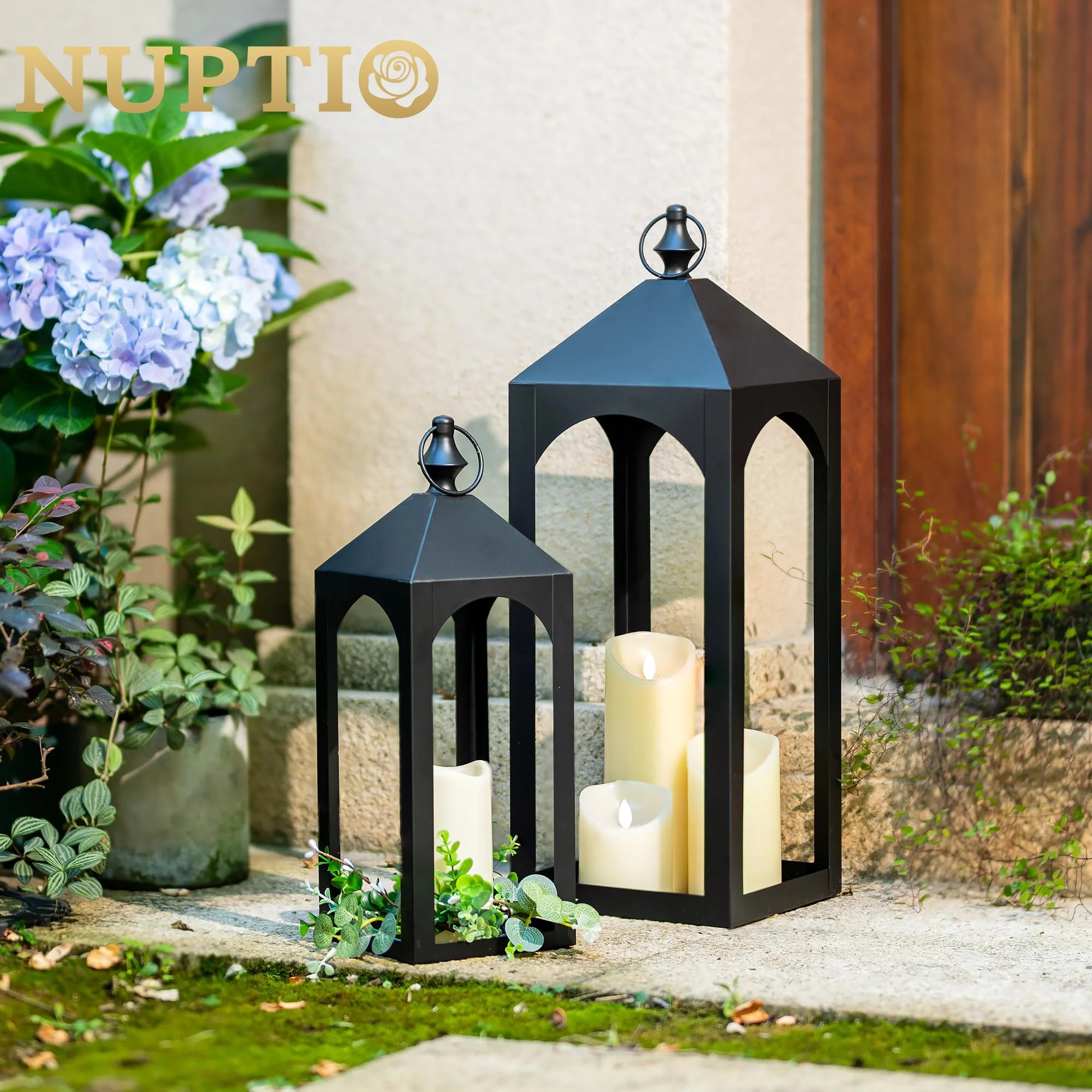 Nuptio Tall Black Lanterns Decorative Indoor for Pillar Candle Holder , Indoor Outdoor Lanterns f... | Walmart (US)