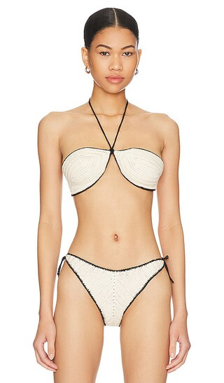 Azalea Bikini Top in Eggshell & Blackout | Revolve Clothing (Global)