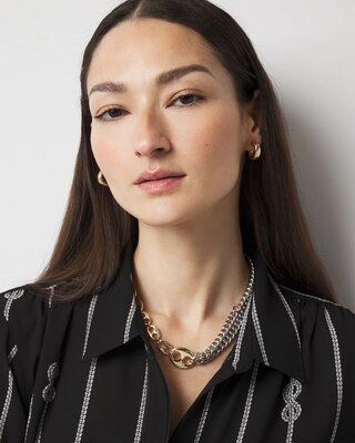 Gold + Silver Mariner Links Necklace | White House Black Market