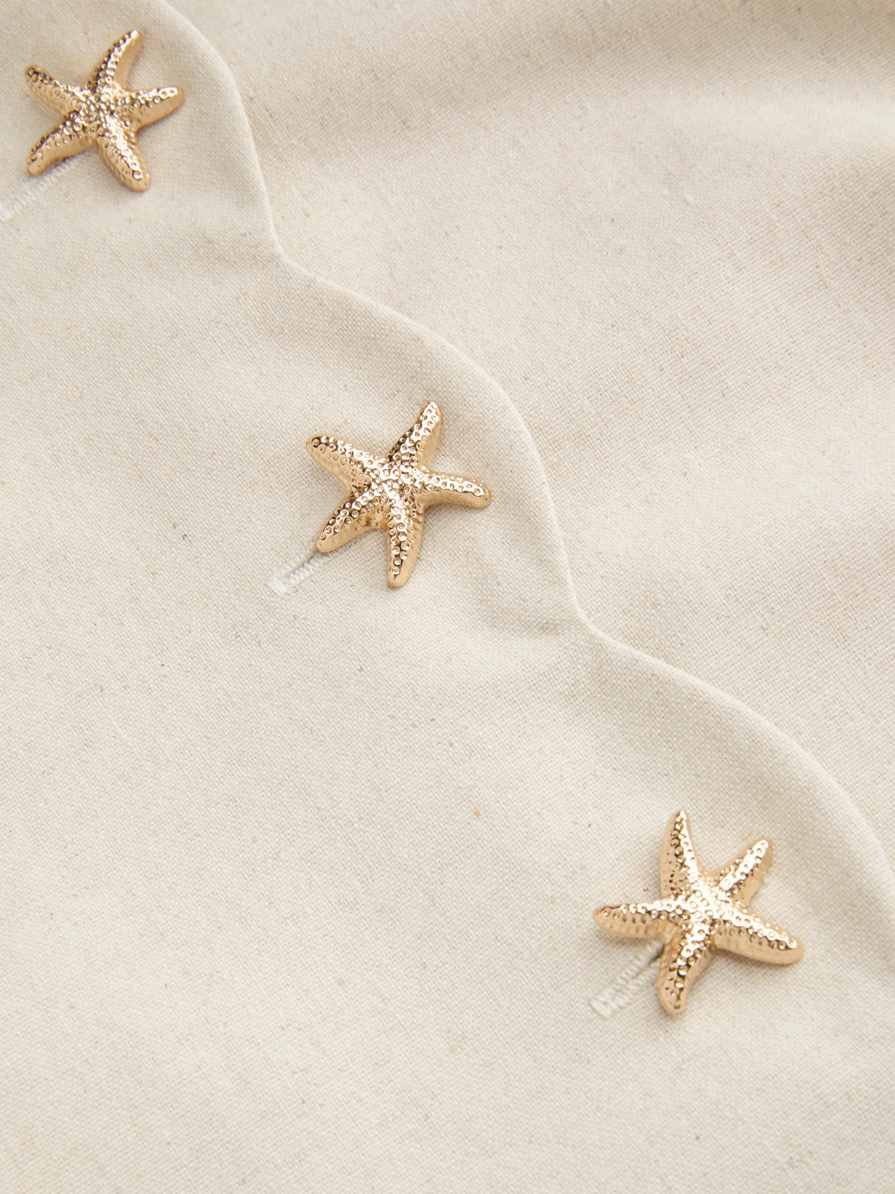 Linen-blend Linen-blend Boat Neck Starfish Button Tie Back Blazer Vest For Work | Cider