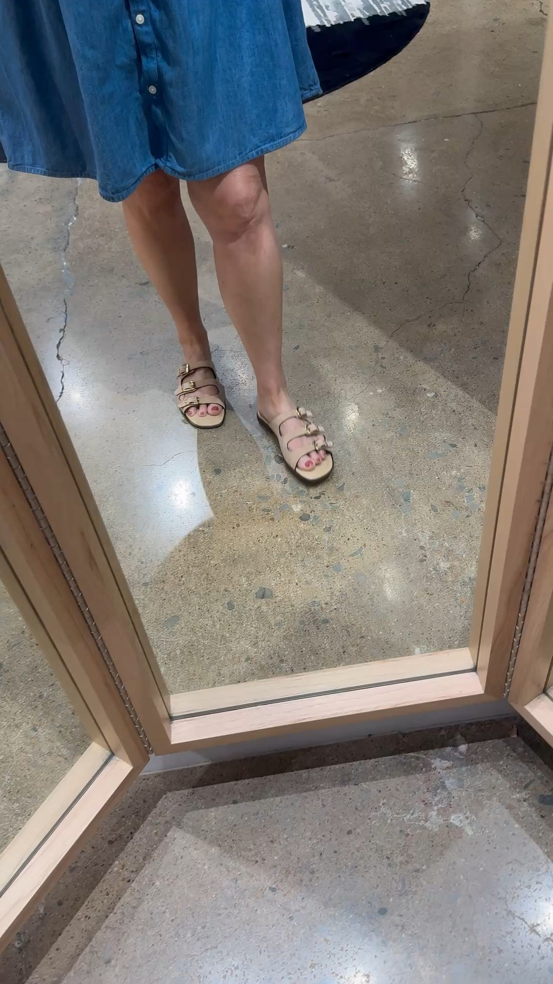 Cute and very comfy sandals!  Chambray dress

#LTKootd #LTKdayinmylife #LTKSeasonal