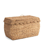 Water Hyacinth Bloated Trunk With Removable Scalloped Lid | TJ Maxx