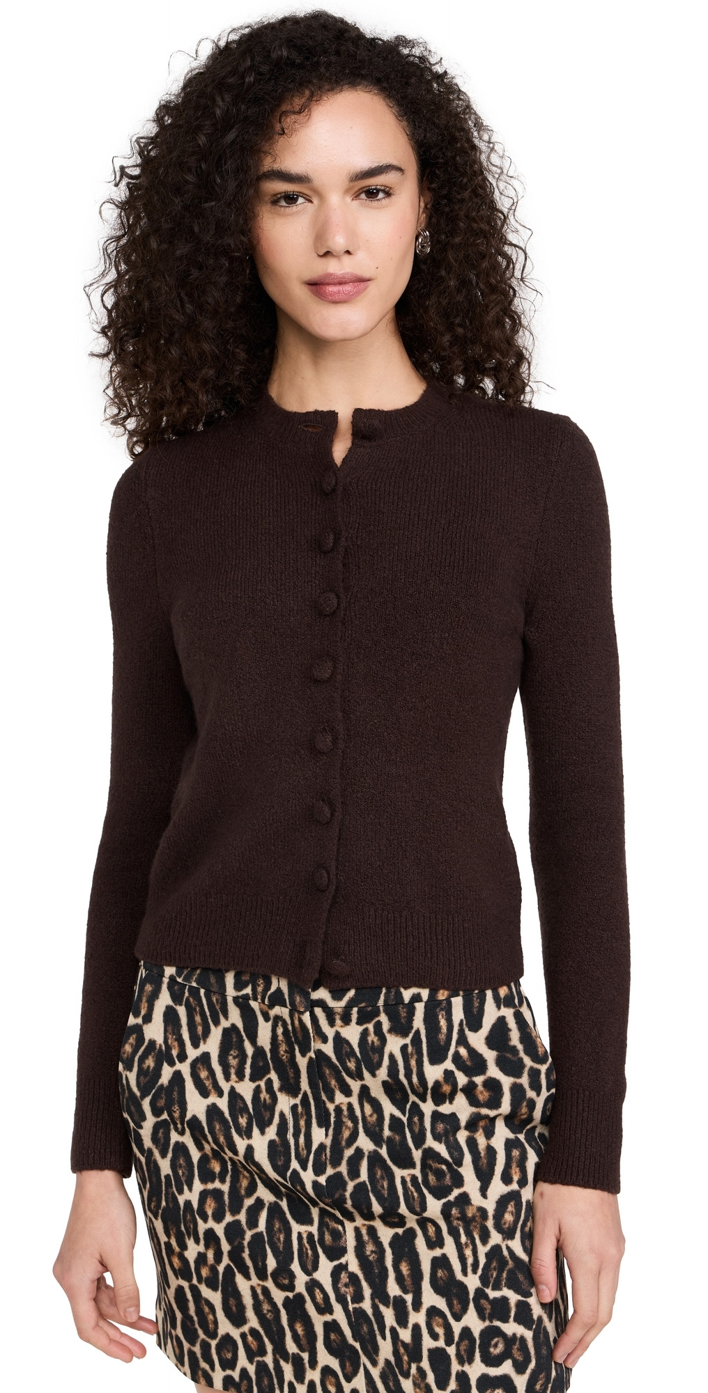 Madewell Cozy Cotton Kensington Shrunken Cardigan Dark Carob XXL | Shopbop