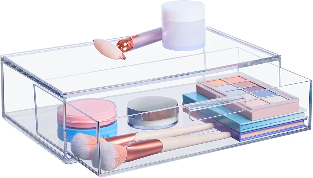 STORi Audrey Stackable Clear Bin Plastic Organizer Drawer | Organize Eyeshadow Palettes, Cosmetic... | Amazon (US)