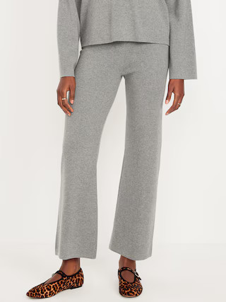 High-Waisted Crop Kick Flare Sweater Pants | Old Navy (US)