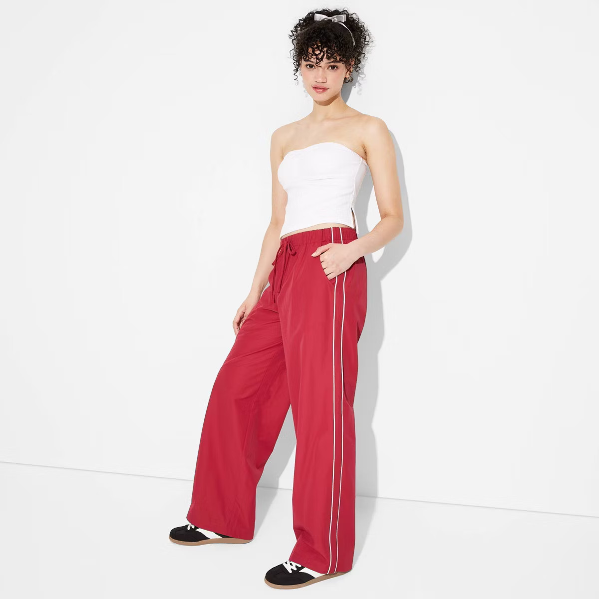 Women's Mid-Rise Wide Leg Track Pants - Wild Fable™ | Target
