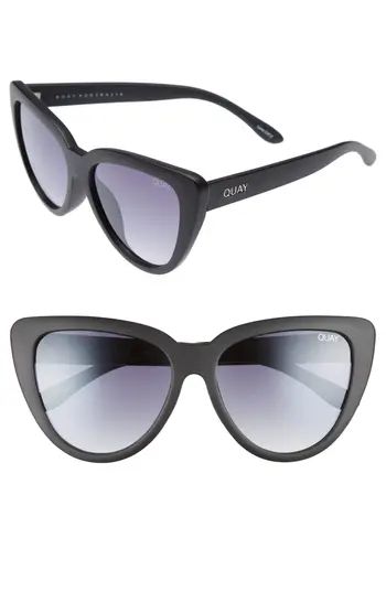 Women's Quay Australia Stray Cat 58Mm Mirrored Cat Eye Sunglasses - Black Smoke | Nordstrom