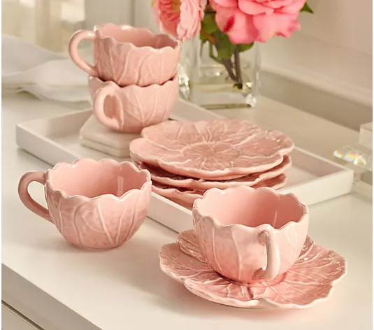 Make Your Selection: Cozy Cottage by Liz Marie Set of 4 Cabbage Teacups | QVC