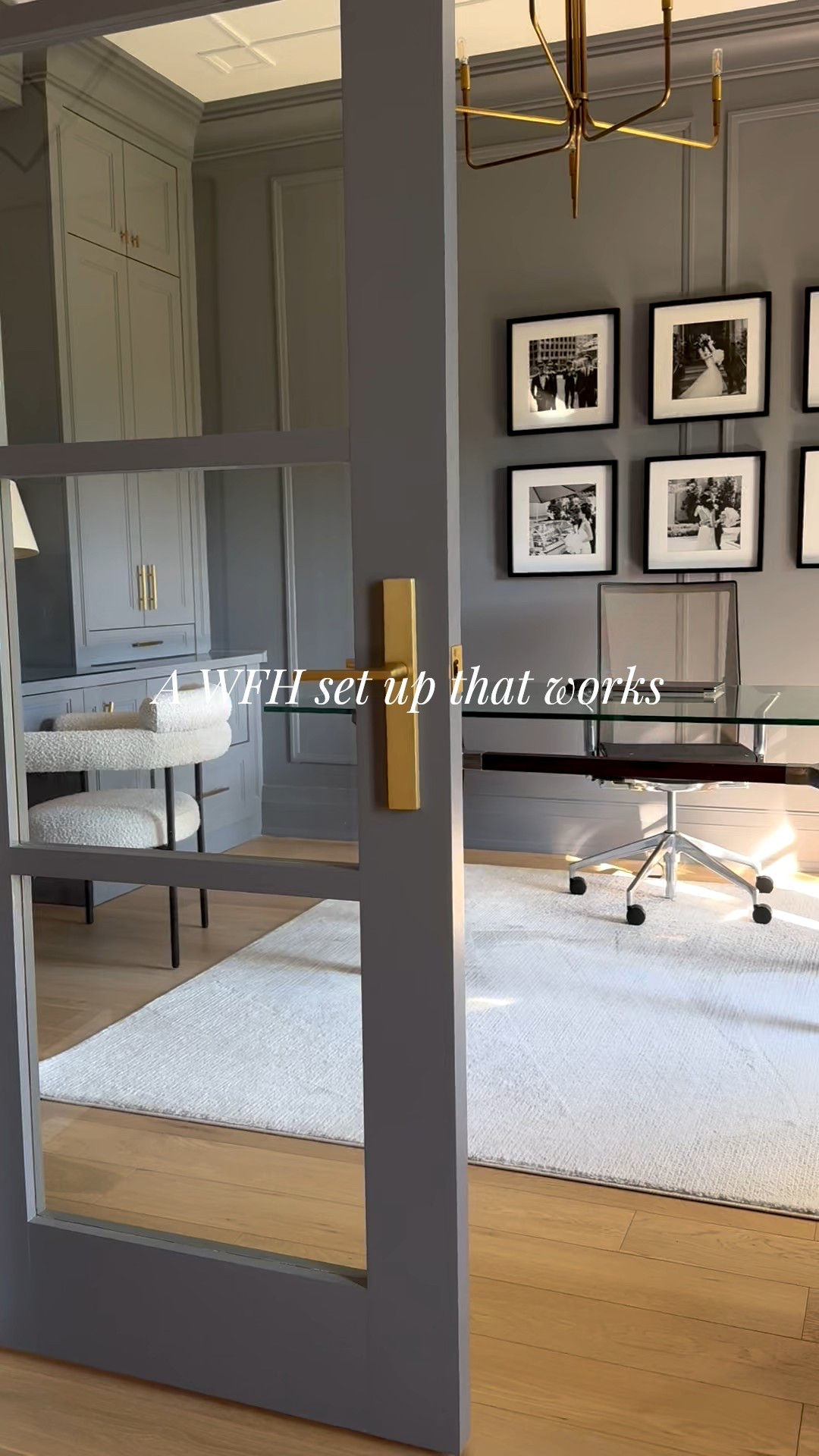 POV: you have a home office that makes you want to work ✨

Work from home, office desk, glass desk, office chair, office rug, gallery wall, boucle chair, gold hardware, chandelier, gold chandelier, office storage, home decor 

#LTKhome #LTKsale #LTKfamily