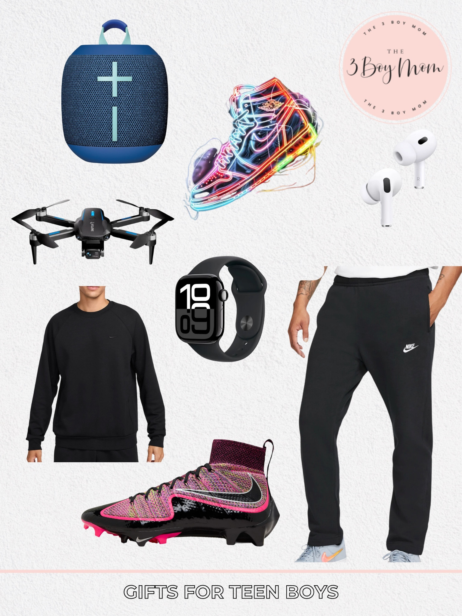 Gifts for teen boys 

2024 Holiday Gift Guides | Gifts Ideas for the Young Adult, College or Teen Boy, Gifts For Teen Boys, wireless speaker, drone, nike joggers, apple watch, airpods, sweatshirt, cleats, gifts for your son

#LTKHoliday #LTKGiftGuide #LTKSeasonal