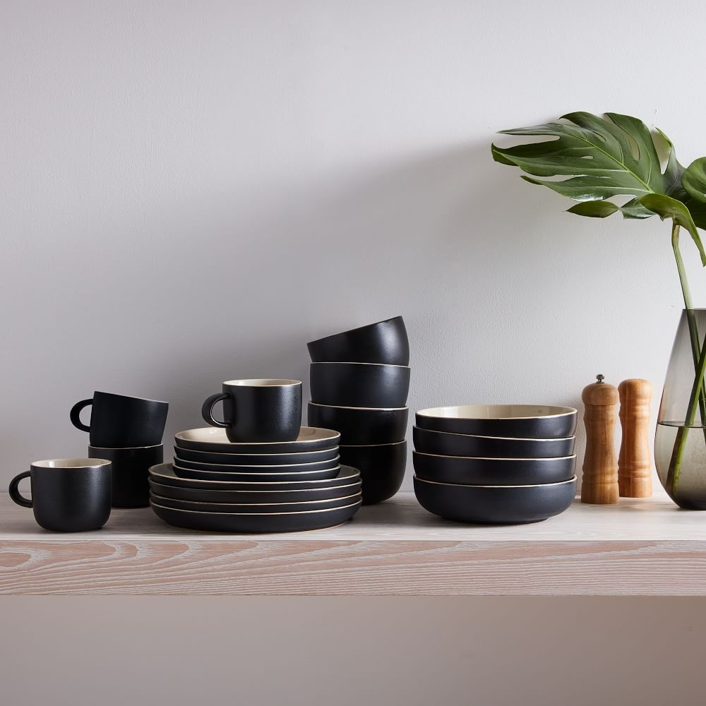 Kaloh Dinnerware, Set of 20, Black | West Elm (US)