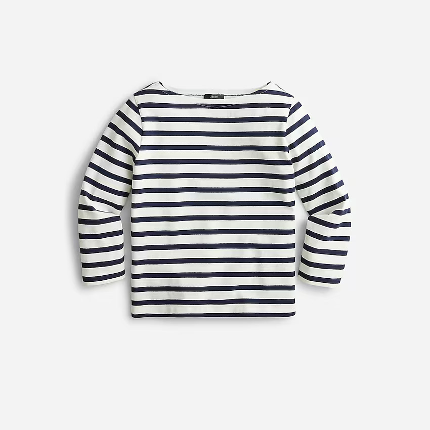 Classic-fit boatneck top in stripe | J. Crew US
