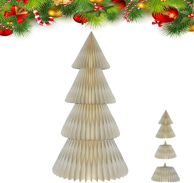 5ft Paper Honeycomb Tree, Paper Honeycomb Christmas Tree, Cardboard Style 3D Xmas Papers Table Or... | Amazon (US)