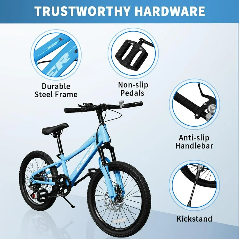 24 Inch Mountain Bike for Kids, Akaber Bicycles for Boys Girls 6-14 Years, 7 Speed Gears, Suspens... | Walmart (US)