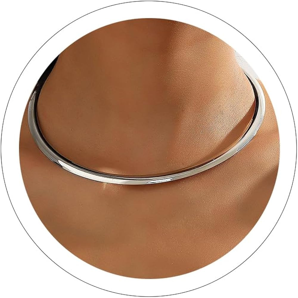Amazon.com: cotwdi Chunky Silver Choker Necklaces for Women Non Tarnish Silver Statement Necklace... | Amazon (US)