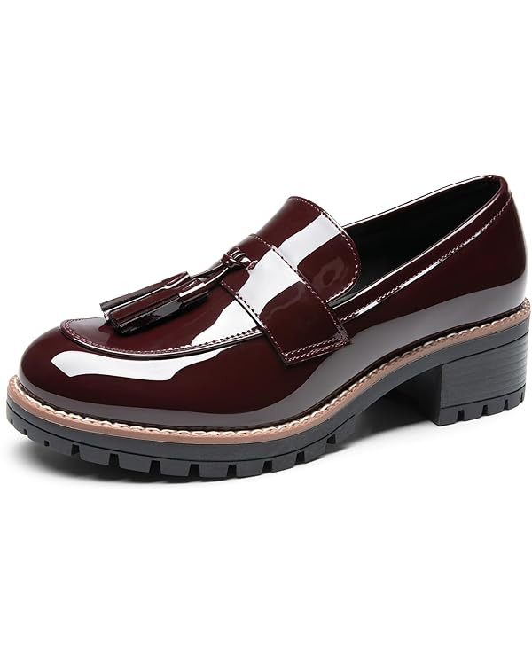 DREAM PAIRS Womens Loafers, Slip On Platform Chunky Penny Heeled Loafers for Women Dressy and Wor... | Amazon (US)