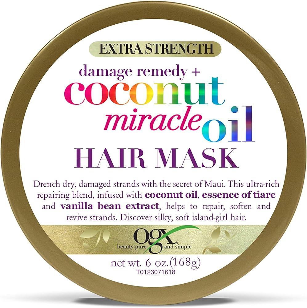 OGX Extra Strength Damage Remedy + Coconut Miracle Oil Hair Mask, Extra Hydrating & Softening Ant... | Amazon (US)