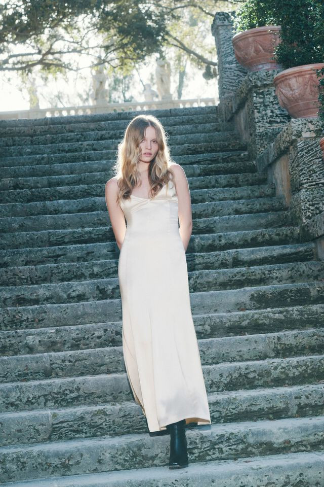 V-Neck Satin Maxi Dress$119.95 | Dynamite Clothing