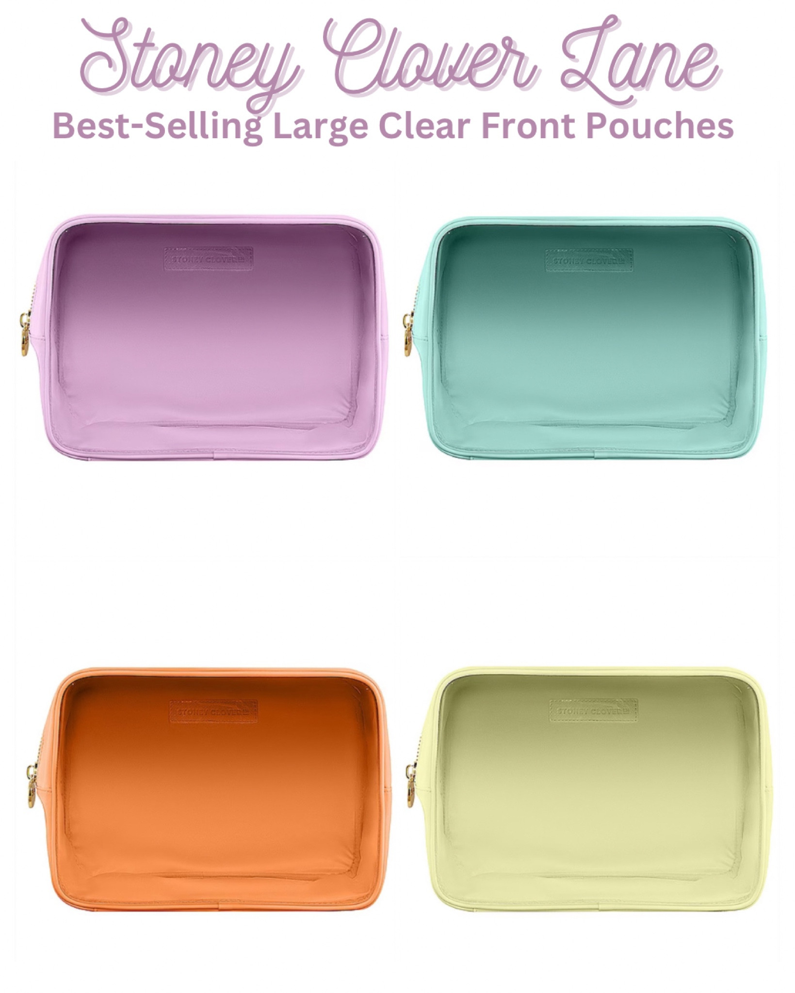 Stoney Clover Lane Large Clear Front Pouches - these colors are all sold out on Stoney Clover’s site, but they’re all available at this retailer! 

#LTKunder100 #LTKFind #LTKitbag