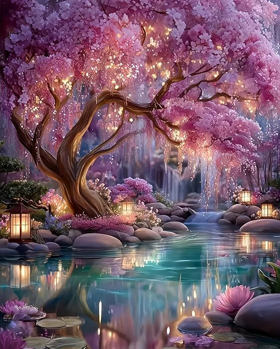 Diamond Paintings Kits for Beginners,Full Round Drill Diamond Arts Kits for Adults,Glowing Dream ... | Amazon (US)