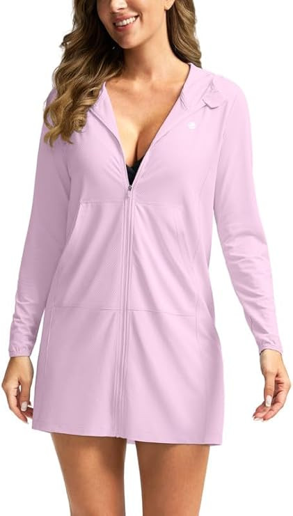 Women's UPF 50+ Swim Cover Up Sun Protection Hoodie Long Jacket SPF Lightweight Beach Cover Ups f... | Amazon (US)