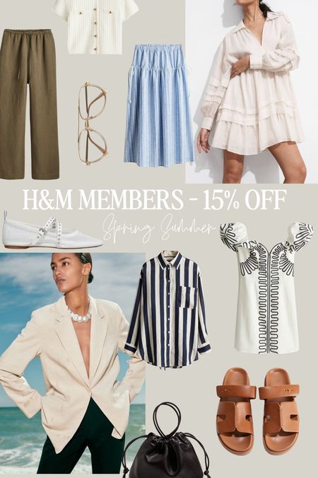 H&M members get 15% off! 

Spring summer, linen trousers, skirts, mini dress, blazer, sandals, high street, casual style 

#LTKSeasonal #LTKeurope #LTKstyletip