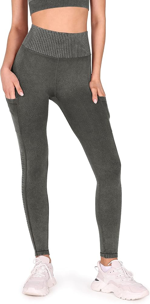 ODODOS Women's Seamless Leggings High Waist Ribbed Workout Gym Running Yoga Pants | Amazon (US)