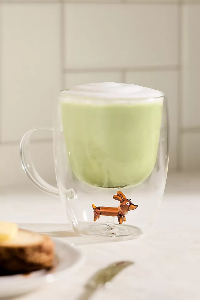 Double-Wall Glass Dog Mug | Anthropologie (US)