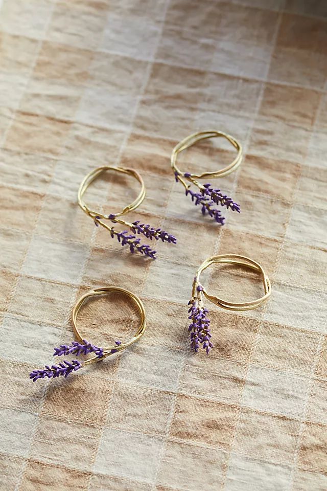 Lavender Napkin Rings, Set of 4 | Anthropologie (US)