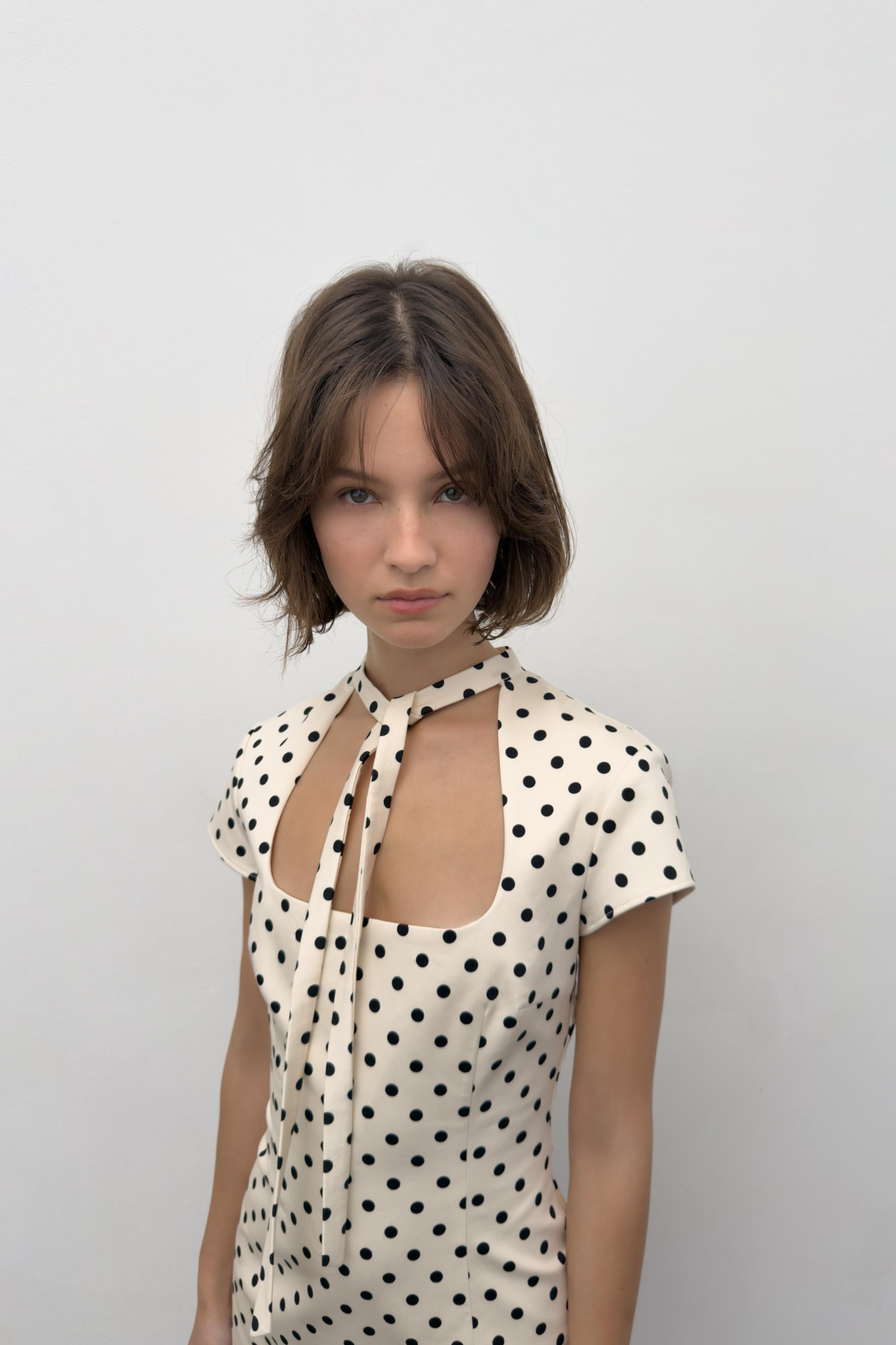 SHORT POLKA DOT TIE DRESS | Zara US