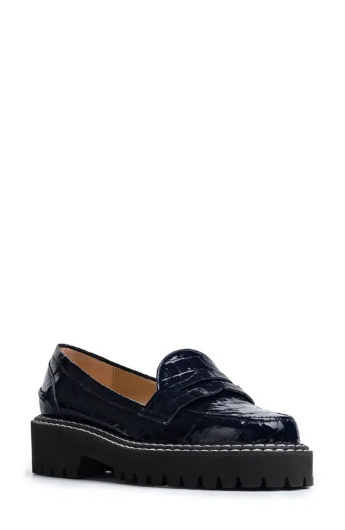 Jon Josef Platform Penny Loafer in Navy Cartago at Nordstrom, Size 9.5Us | Nordstrom