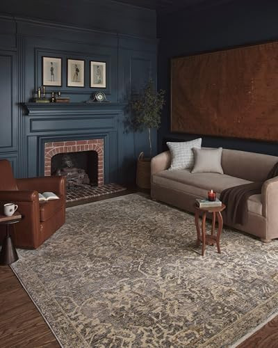 Loloi Magnolia Home by Joanna Gaines Junie Collection JUE-01 Blue/Natural 2'-7" x 8'-0", .38 Pile... | Amazon (US)