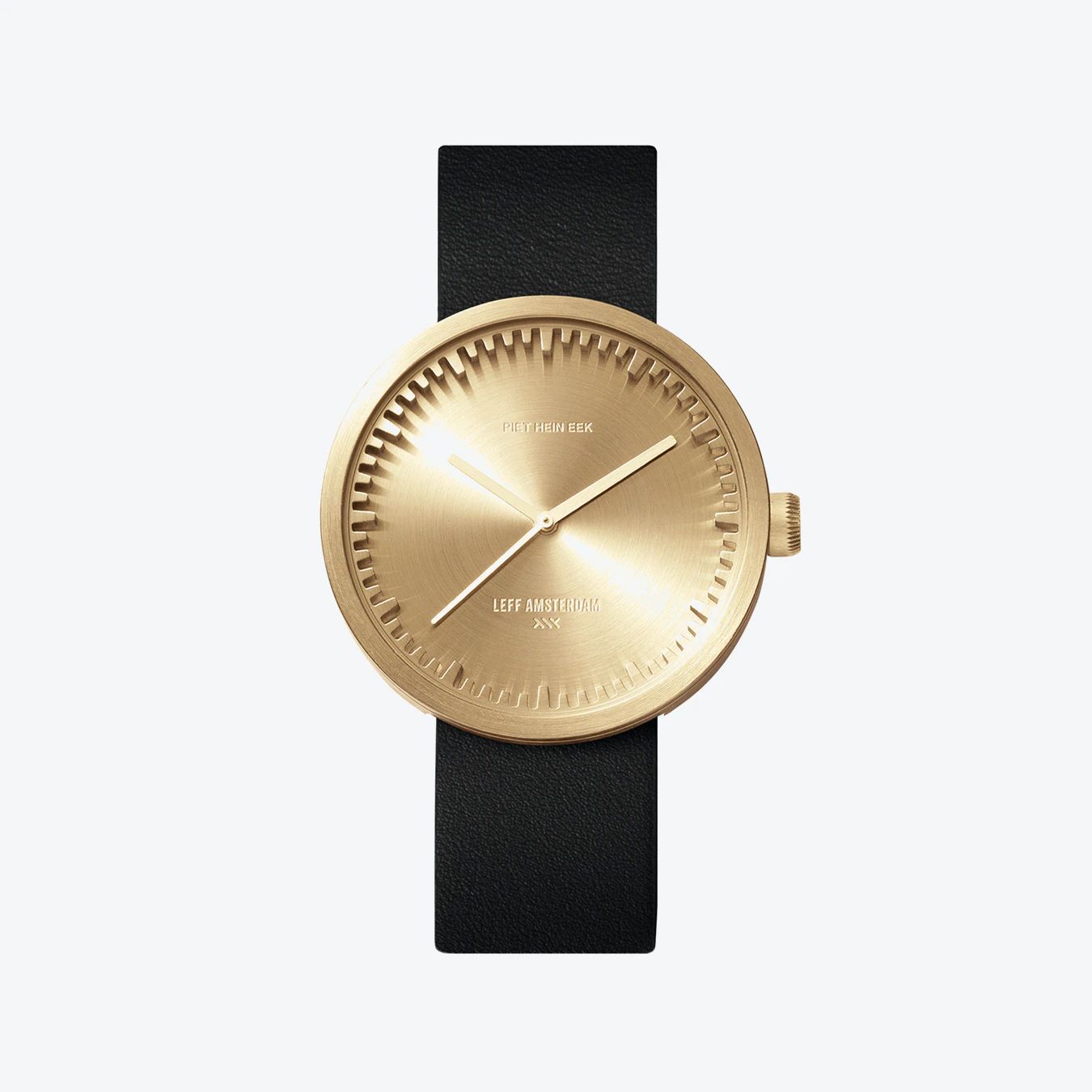 D42 Brass Tube Watch w/ Black Leather Strap | Fy! (UK)