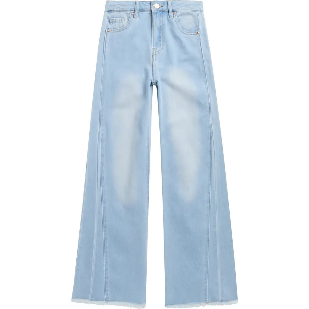 Tractr Kids' Paneled Wide Leg Jeans in Light Indigo at Nordstrom Rack, Size 7 | Nordstrom Rack
