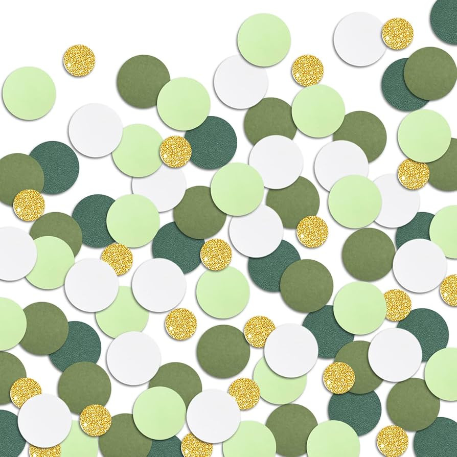 Green Paper Confetti Glitter Golden Greenery Scatter Table Decoration Surprise Craft Supplies Bir... | Amazon (US)