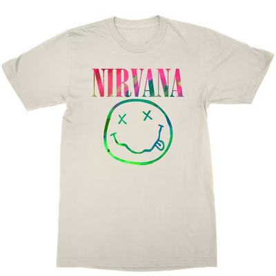 Women's Nirvana Logo Short Sleeve Graphic T-Shirt - Ecru M | Target