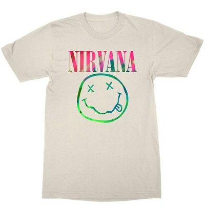 Women&#39;s Nirvana Logo Short Sleeve Graphic T-Shirt - Ecru M | Target