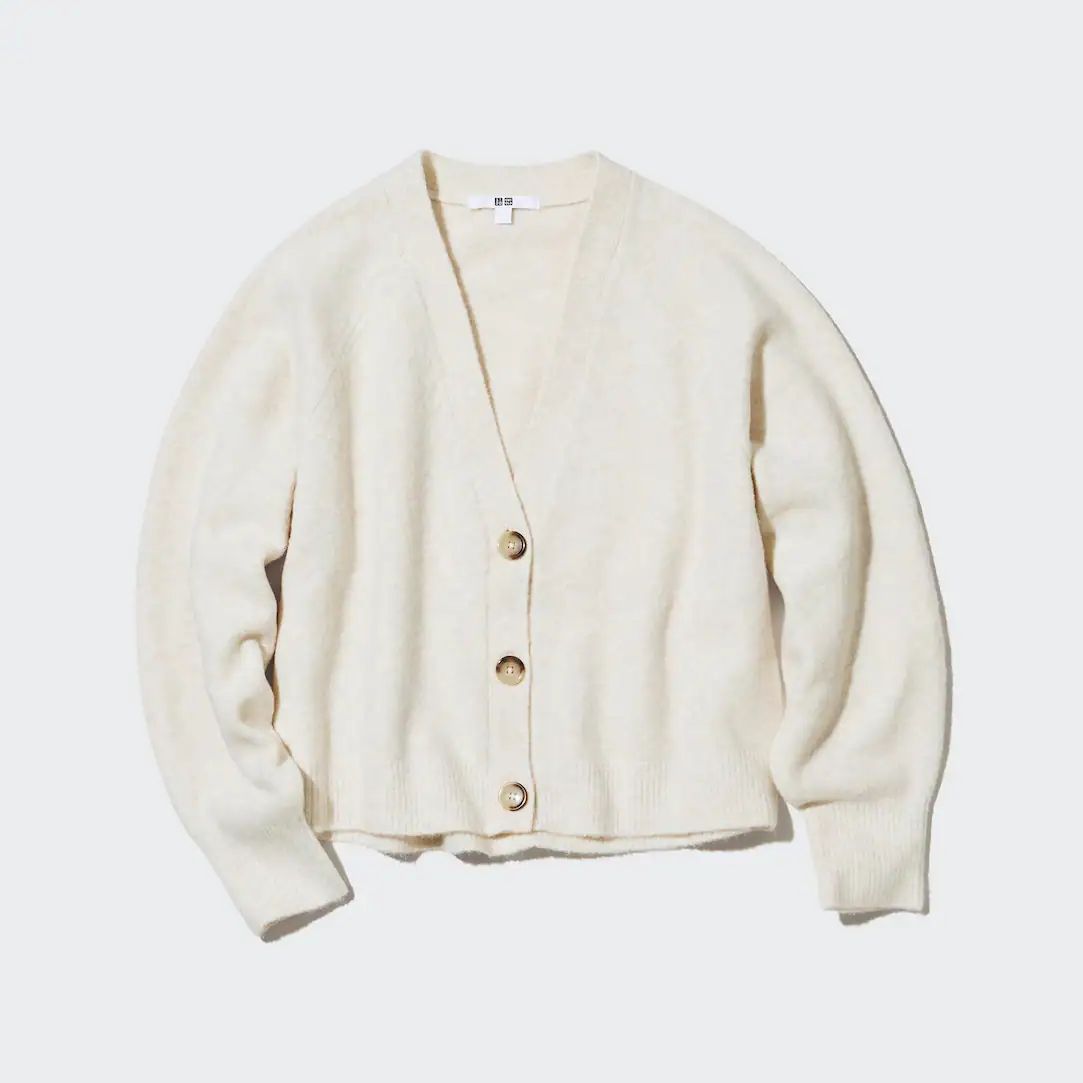 Soufflé Yarn Short Cardigan | UNIQLO (UK)