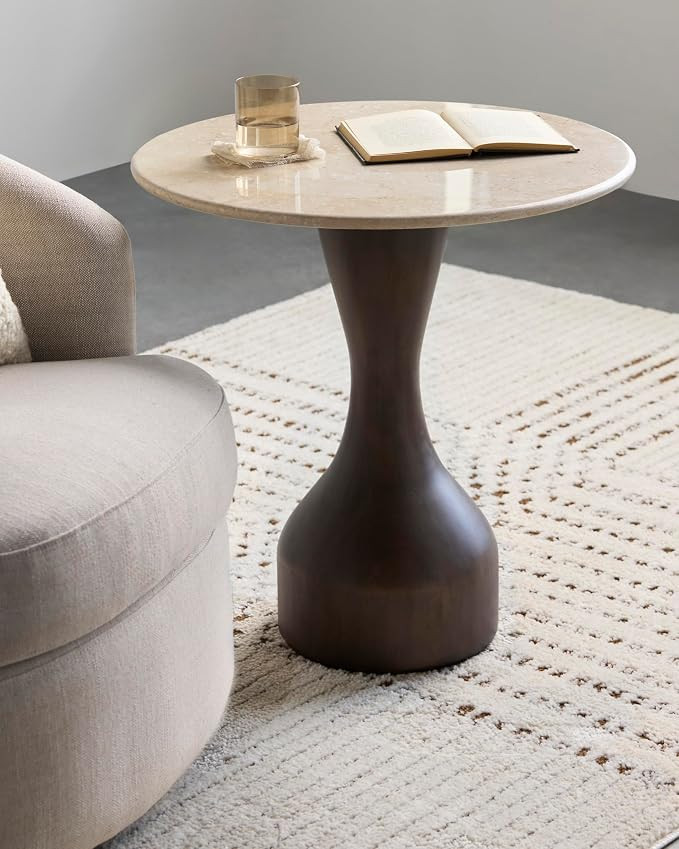 Livabliss x Galey Alix Mila Rose Modern End Table, 24" H x 24" W x 24" D, Brown | Amazon (US)