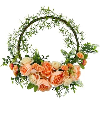 Click for more info about Peach & Cream Rose Wreath by Ashland®