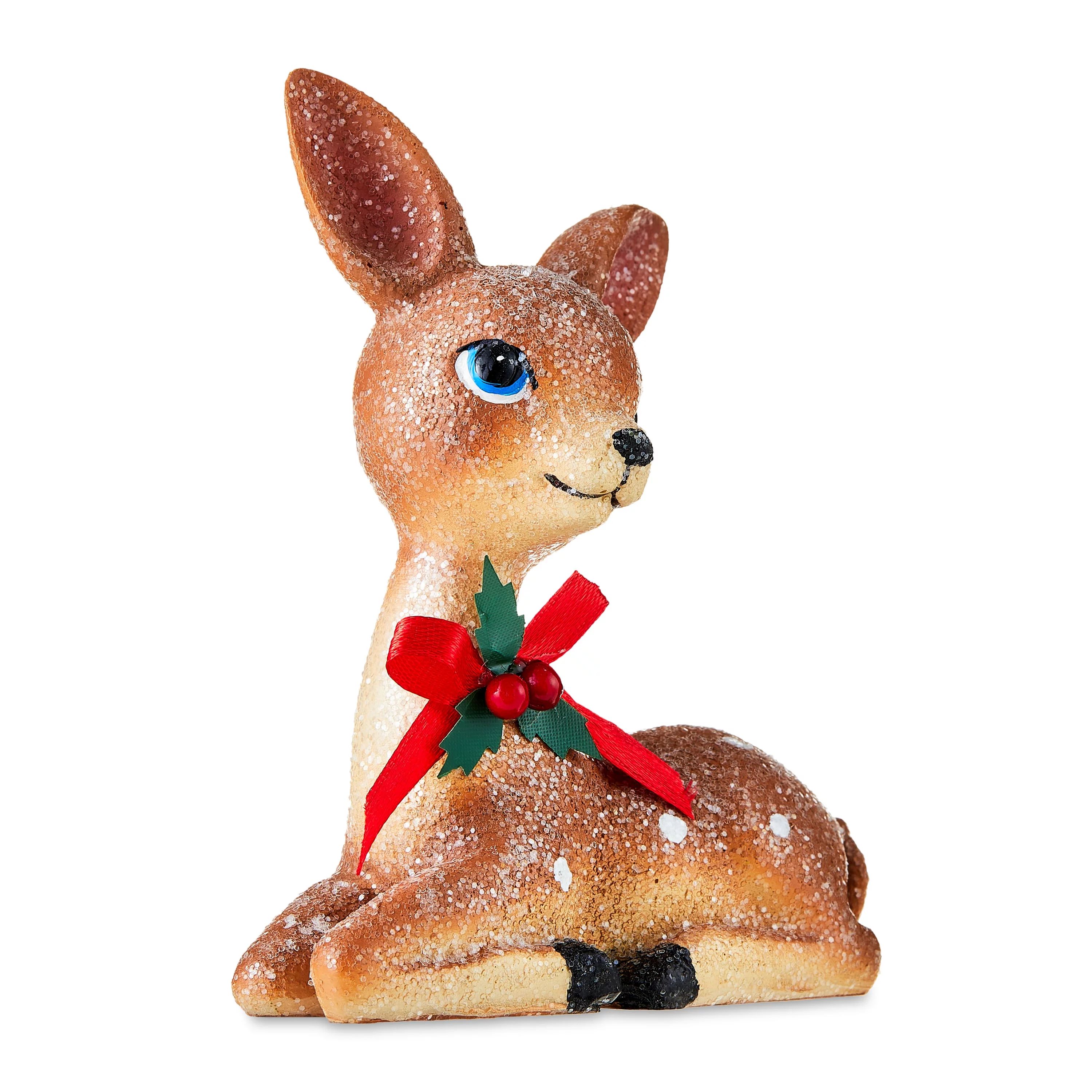 Mini Brown Sitting Deer Tabletop Decoration, 4.72 in, by Holiday Time - Walmart.com | Walmart (US)