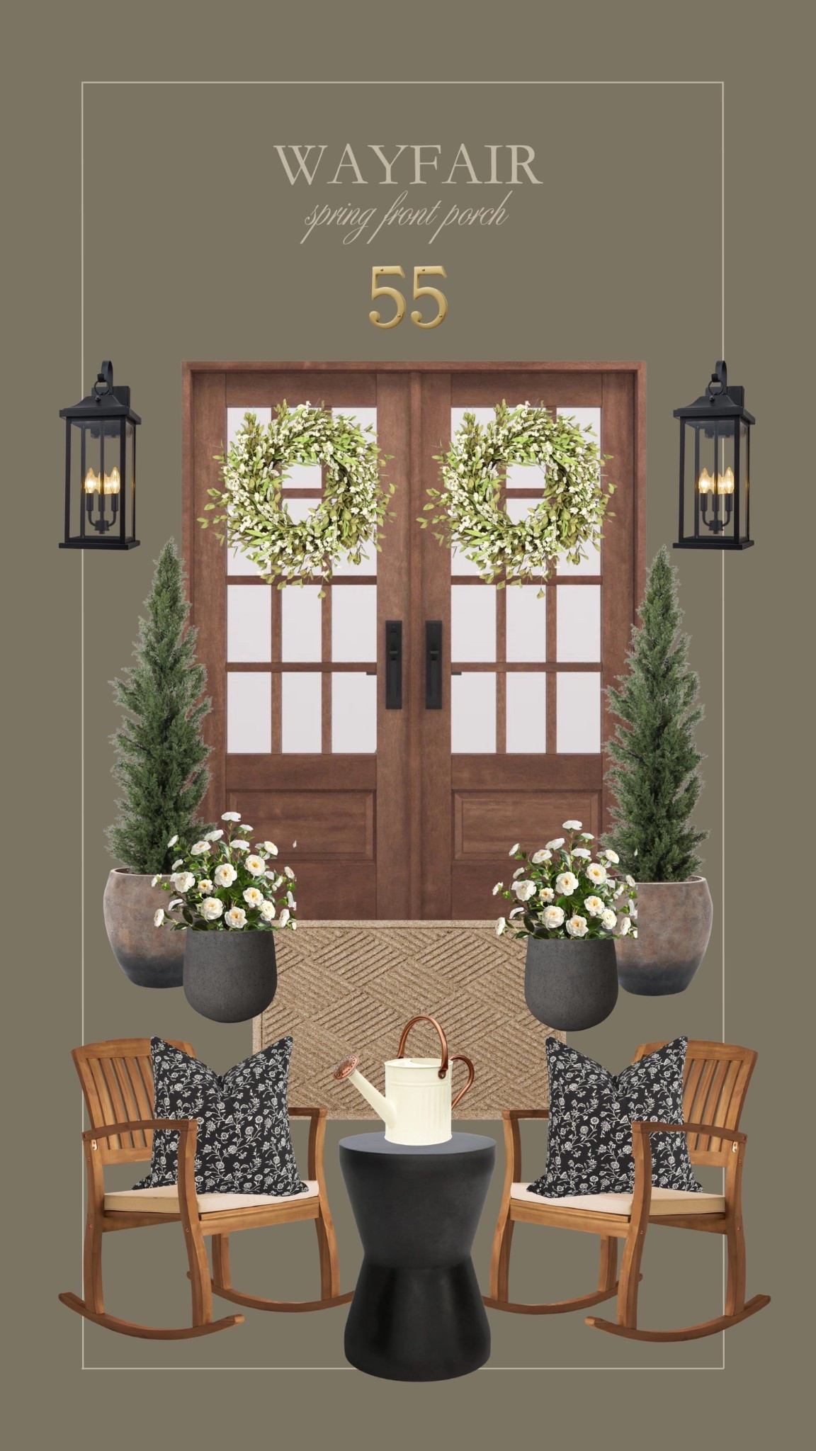 Wayfair spring front porch 🤎 Loving this pretty floral filled front door and front porch 😍 

#LTKHome #LTKSeasonal
