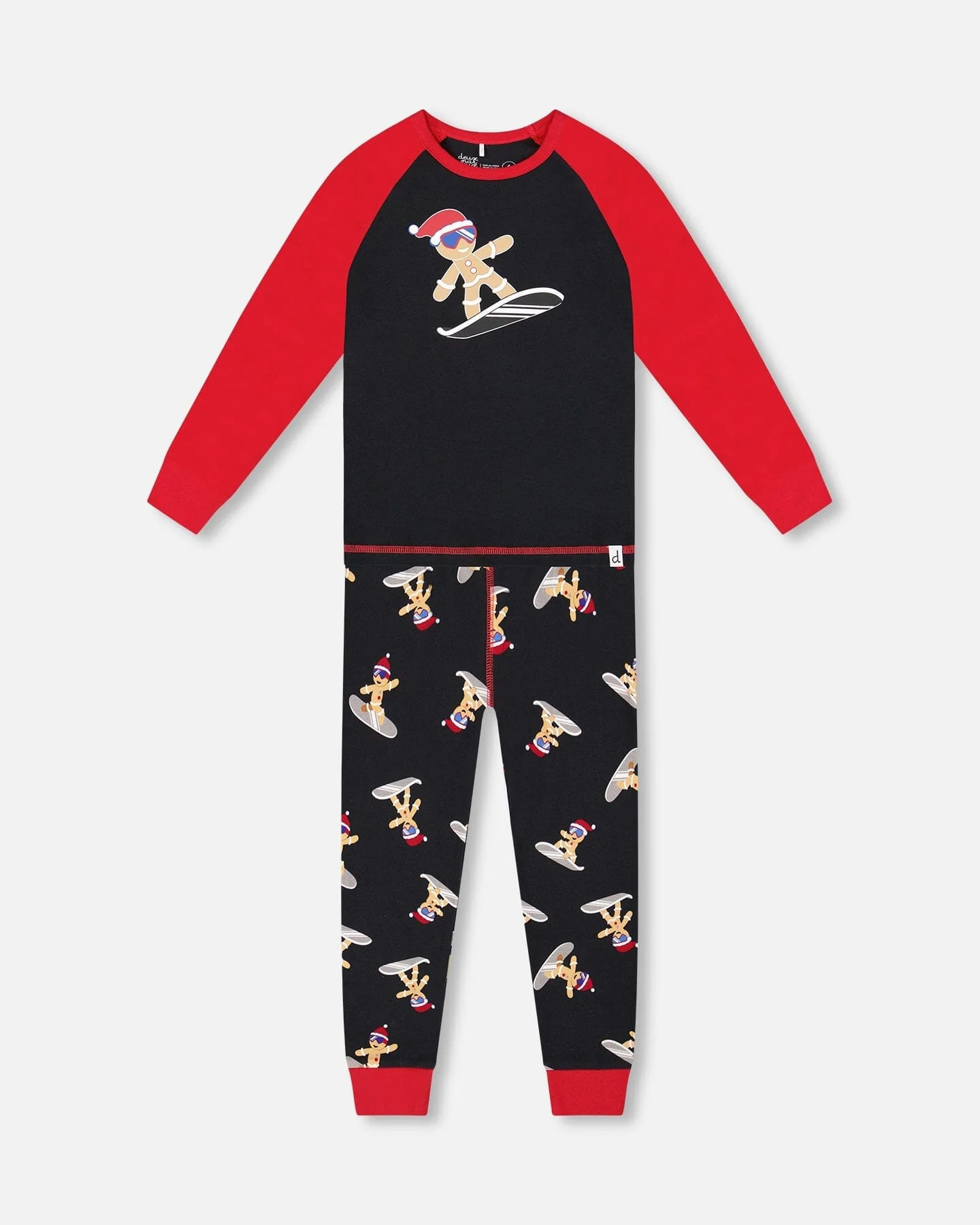 Two-Piece Organic Cotton Pajama Set Black Cookie Print - Deux par Deux | Deux par Deux Childrens Designer Clothing