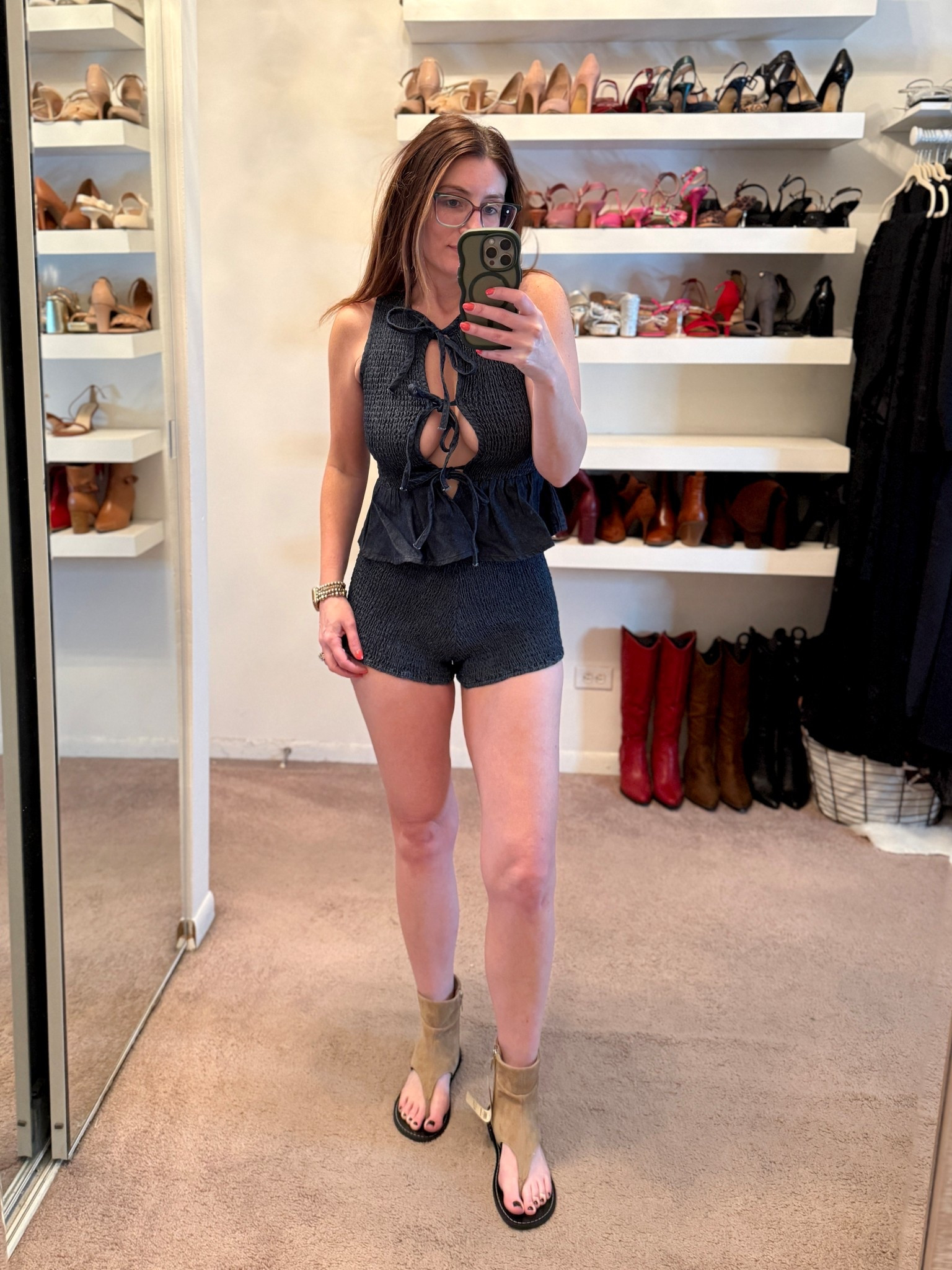 I wanted to love this cute denim set but I think I’m too old and my boobs are too big for such a skimpy look 😆 but it’s so cute for summer, spring break or a trip to Nashville!
Wearing a size 6 in both the top and bottom. 

#LTKSeasonal #LTKootd #LTKSaleAlert