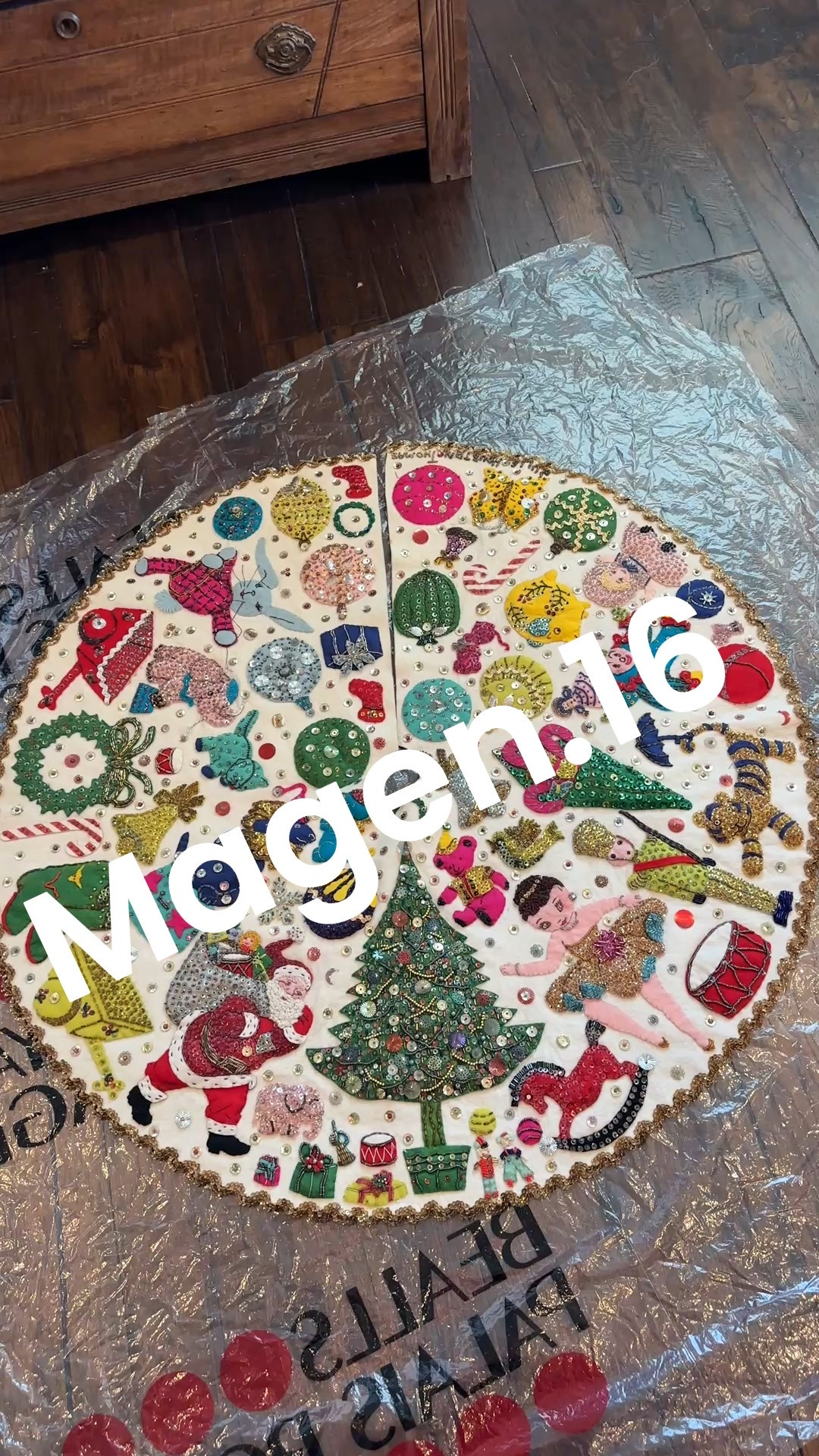 I asked the Internet, how I should store this and they didn’t like my plastic bag! I’m linking everything that was recommended for this Christmas tree skirt heirloom.
If you’ve got handmade stockings, Christmas tree skirts, or other felt or fabric items I highly recommend looking into proper storage methods so you can enjoy them and pass them down like this tree skirt was passed down to me.



#LTKGiftGuide #LTKHome #LTKSeasonal